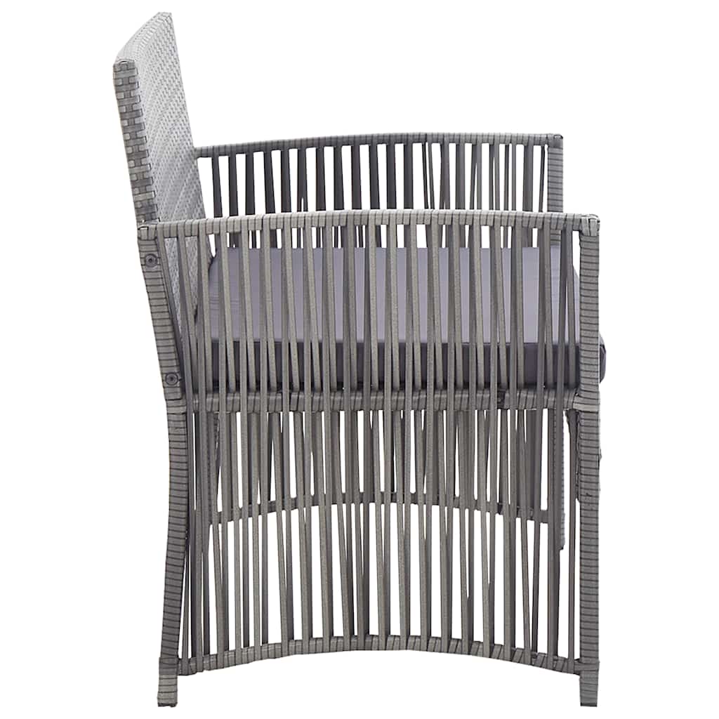 Set Divani da Giardino 4 pz con Cuscini in Polyrattan Antracite
