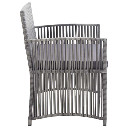 Set Divani da Giardino 4 pz con Cuscini in Polyrattan Antracite