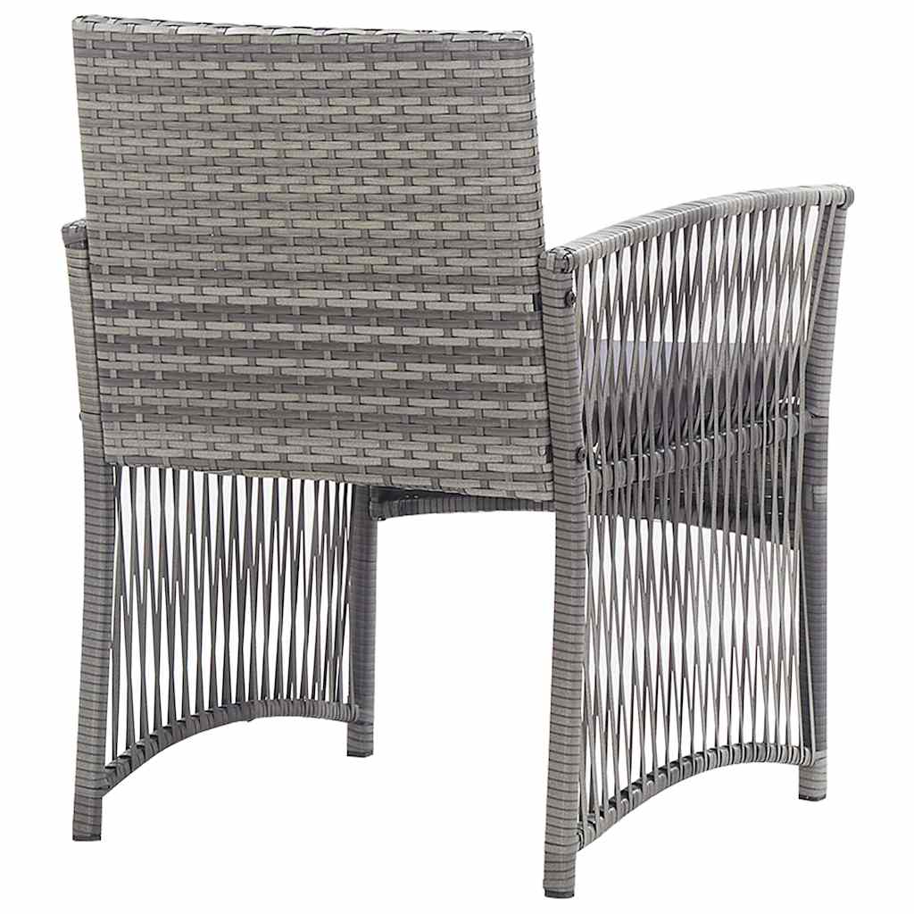 Set Divani da Giardino 4 pz con Cuscini in Polyrattan Antracite