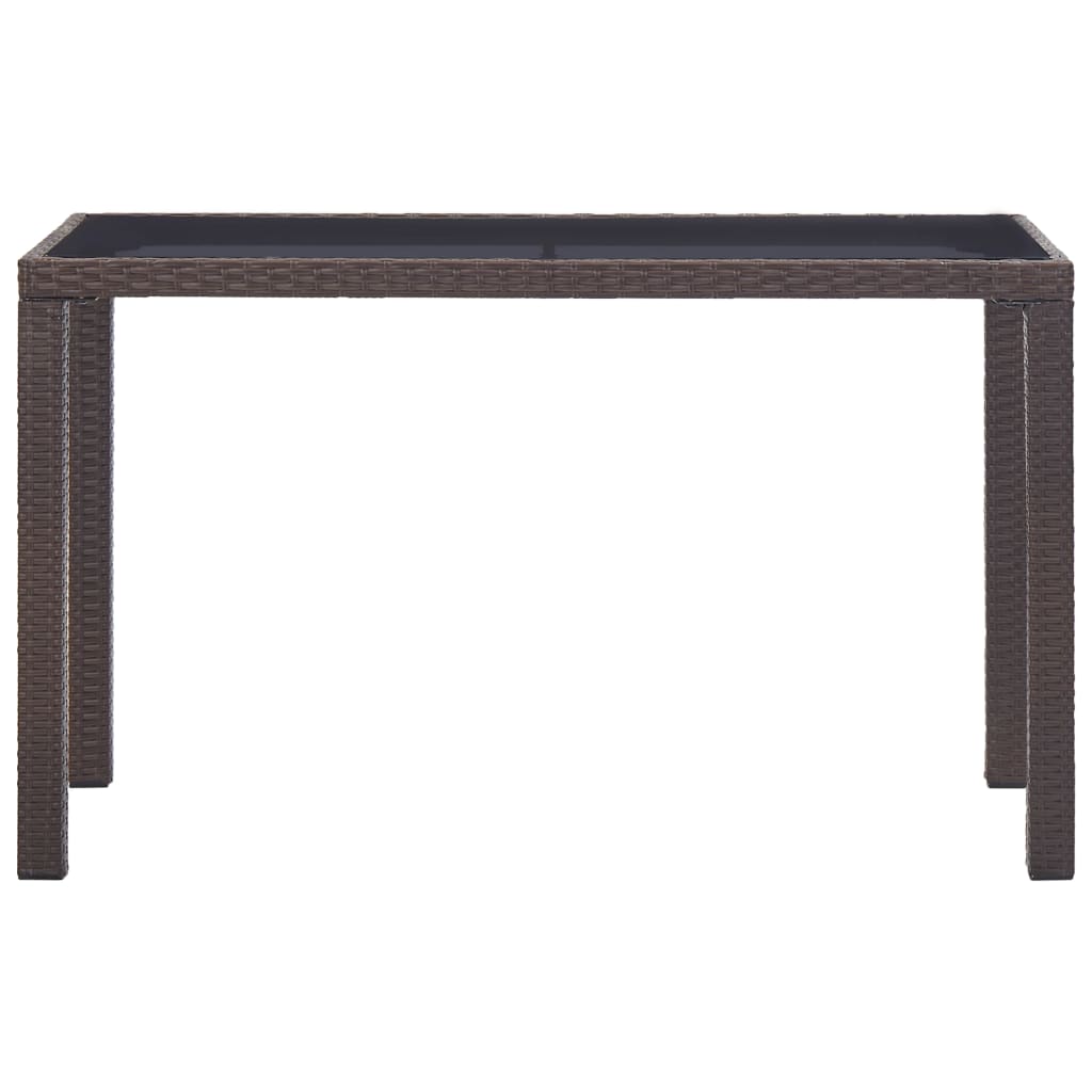 Tavolo da Giardino Marrone 123x60x74 cm in Polyrattan | homemem39