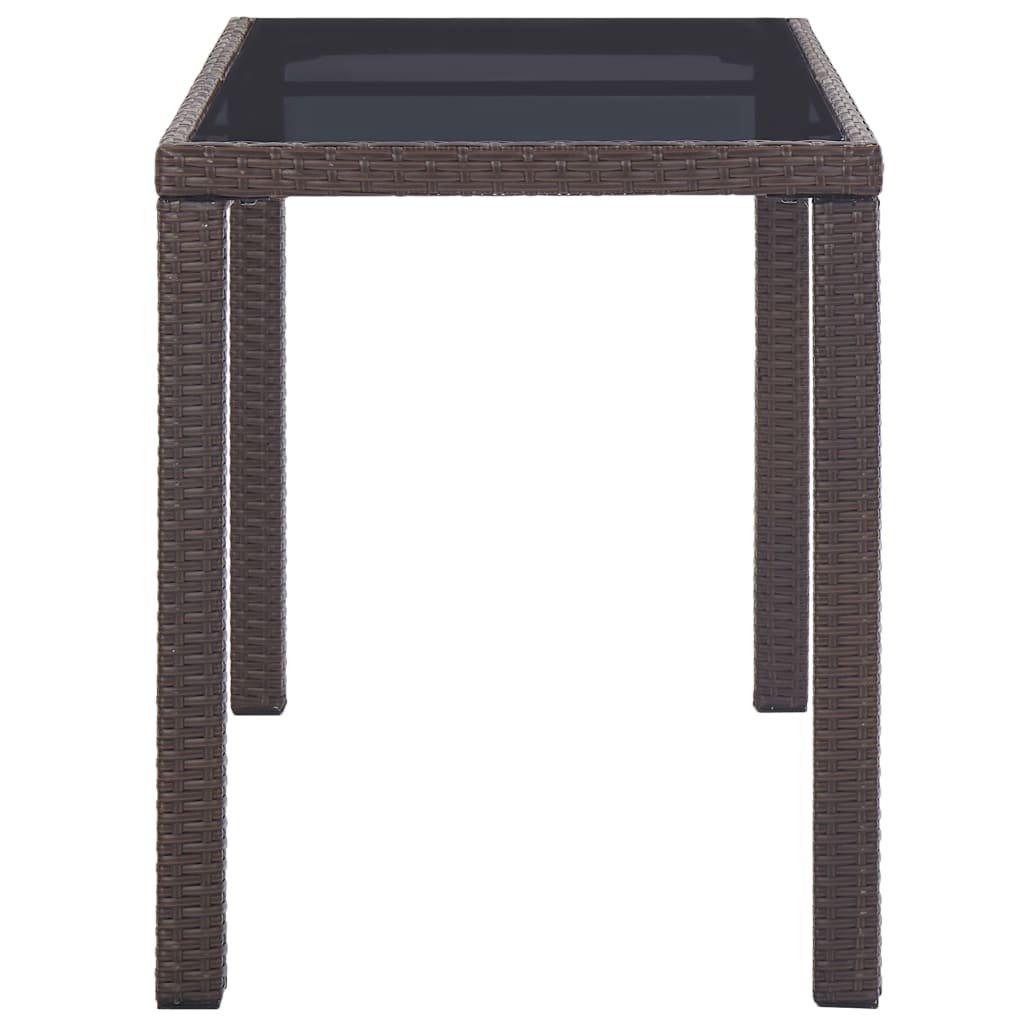 Tavolo da Giardino Marrone 123x60x74 cm in Polyrattan | homemem39