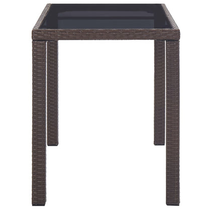 Tavolo da Giardino Marrone 123x60x74 cm in Polyrattan | homemem39