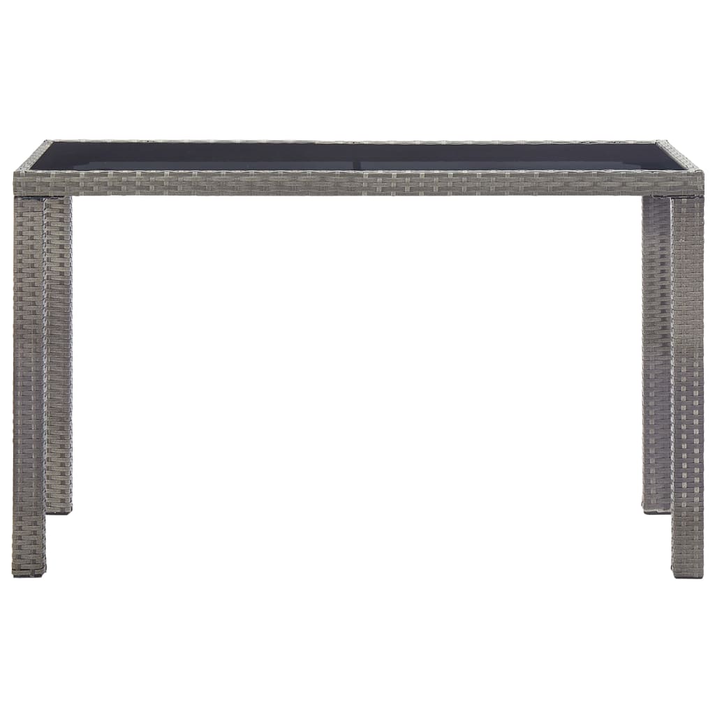 Tavolo da Giardino Antracite 123x60x74 cm in Polyrattan | homemem39