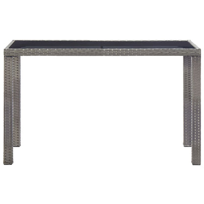 Tavolo da Giardino Antracite 123x60x74 cm in Polyrattan | homemem39