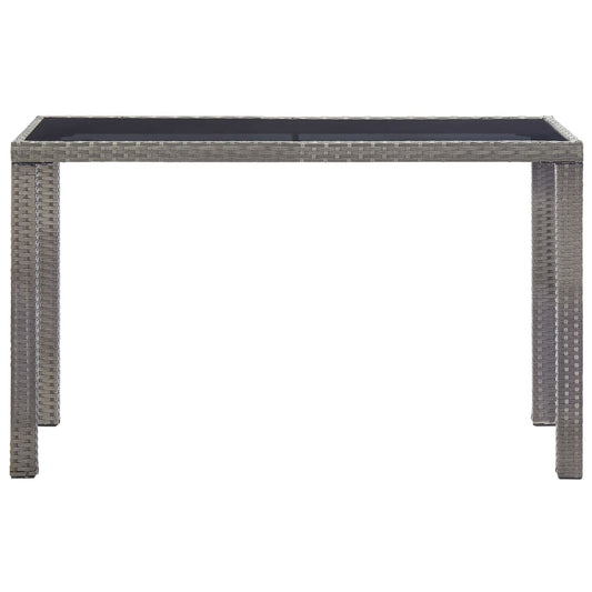Tavolo da Giardino Antracite 123x60x74 cm in Polyrattan | homemem39