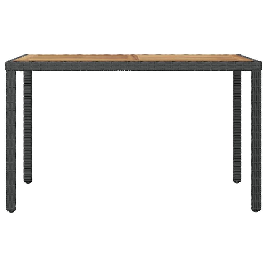 Tavolo da Giardino Nero e Marrone 123x60x74 cm Acacia Massello