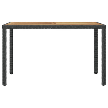 Tavolo da Giardino Nero e Marrone 123x60x74 cm Acacia Massello