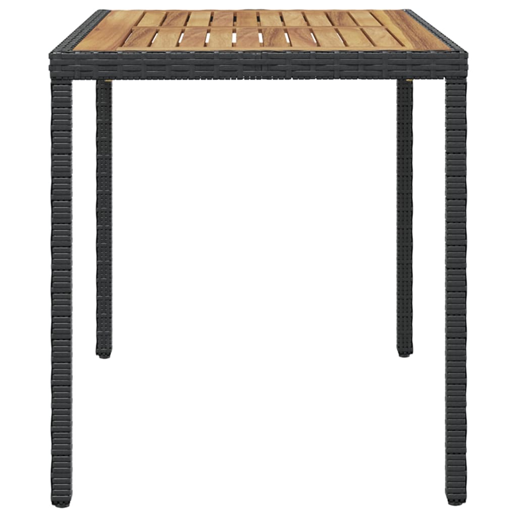 Tavolo da Giardino Nero e Marrone 123x60x74 cm Acacia Massello