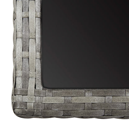 Tavolo da Giardino Antracite 110x53x72 cm in Vetro e Polyrattan | homemem39
