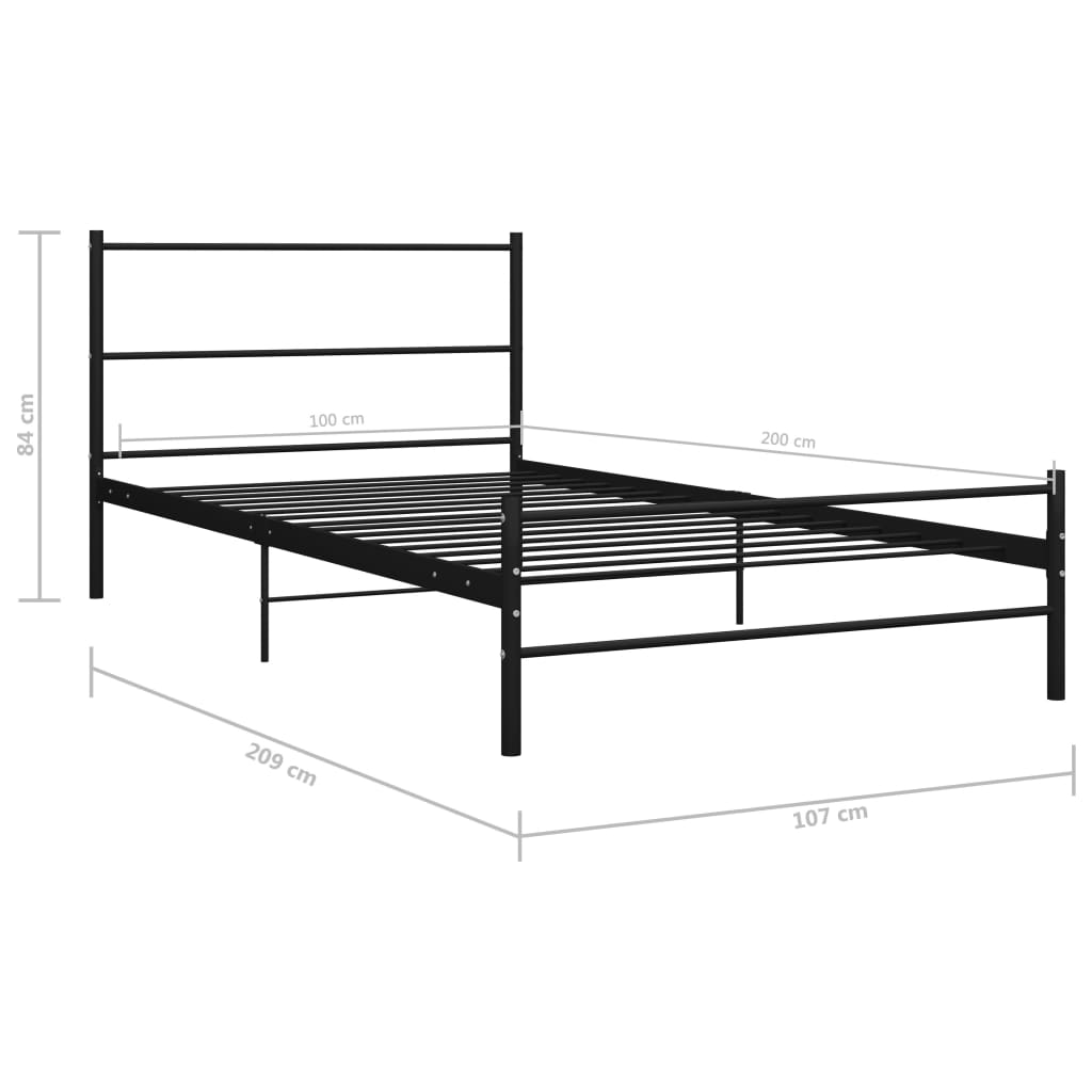 Giroletto Nero in Metallo 100x200 cm | homemem39