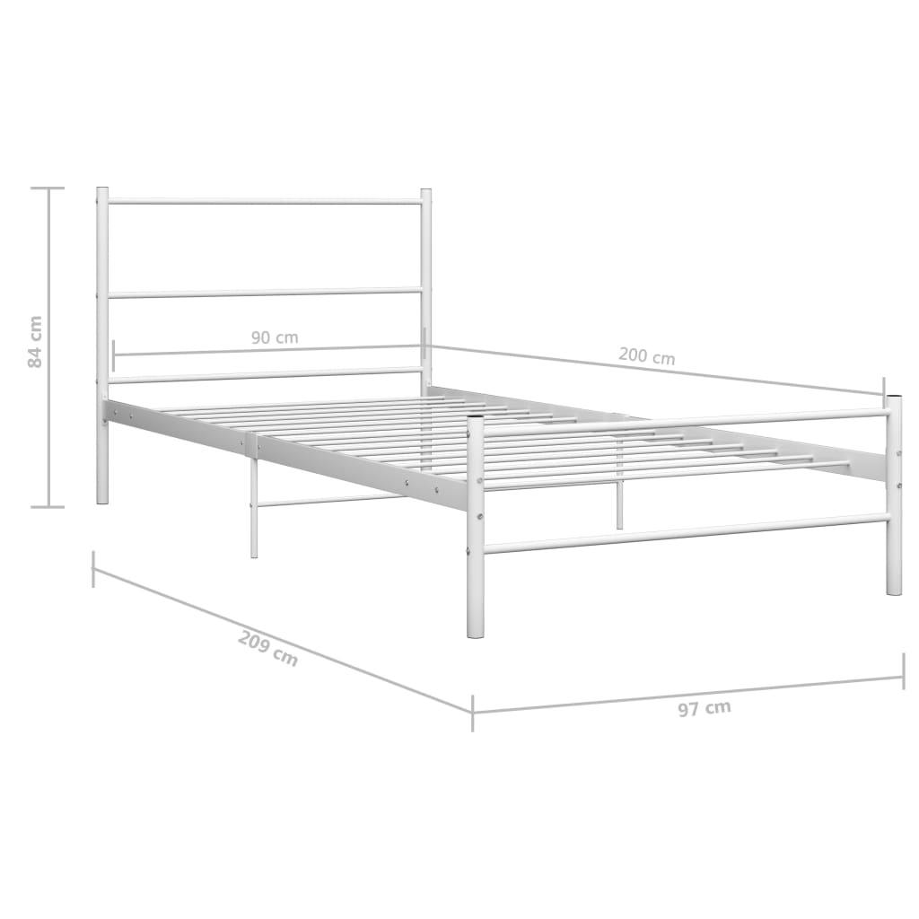 Giroletto Bianco in Metallo 90x200 cm | homemem39