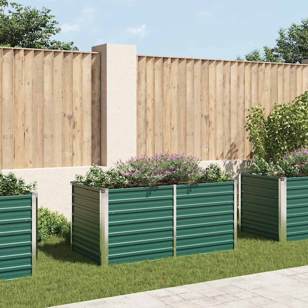 Letto di Coltura Rialzato 160x80x77 cm in Acciaio Zincato Verde - homemem39