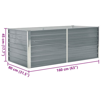 Letto di Coltura Rialzato 160x80x45cm in Acciaio Zincato Grigio | homemem39