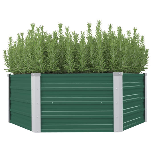 Letto di Coltura Rialzato 129x129x45 cm Acciaio Zincato Verde | homemem39