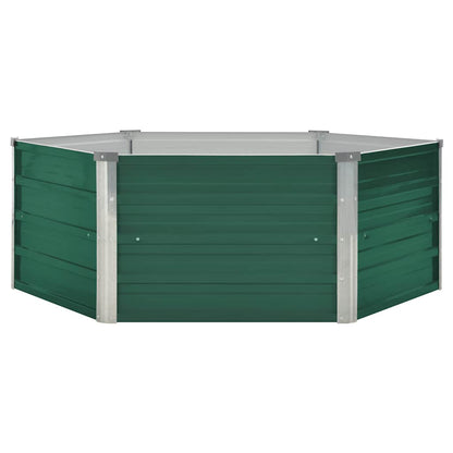 Letto di Coltura Rialzato 129x129x45 cm Acciaio Zincato Verde | homemem39