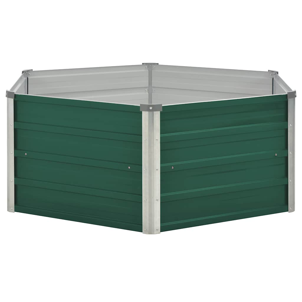 Letto di Coltura Rialzato 129x129x45 cm Acciaio Zincato Verde | homemem39