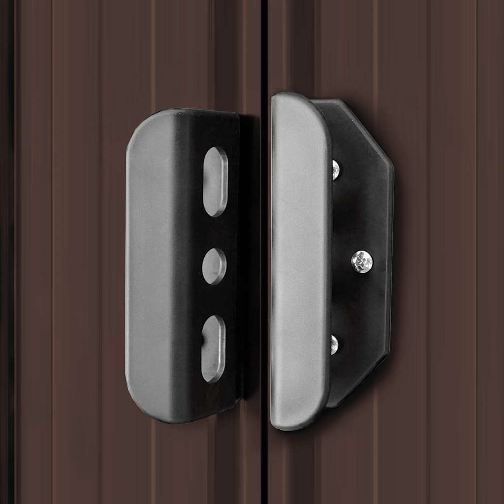 Capanno Attrezzi da Giardino Marrone 194x121x181 cm in Acciaio - homemem39