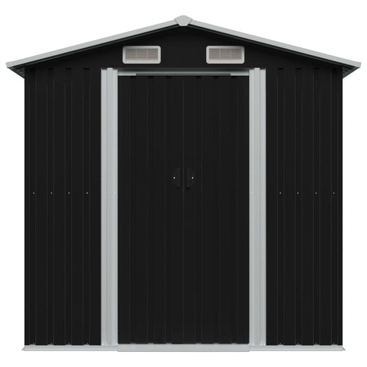 Capanno Attrezzi da Giardino Antracite Acciaio 204x132x186 cm - homemem39