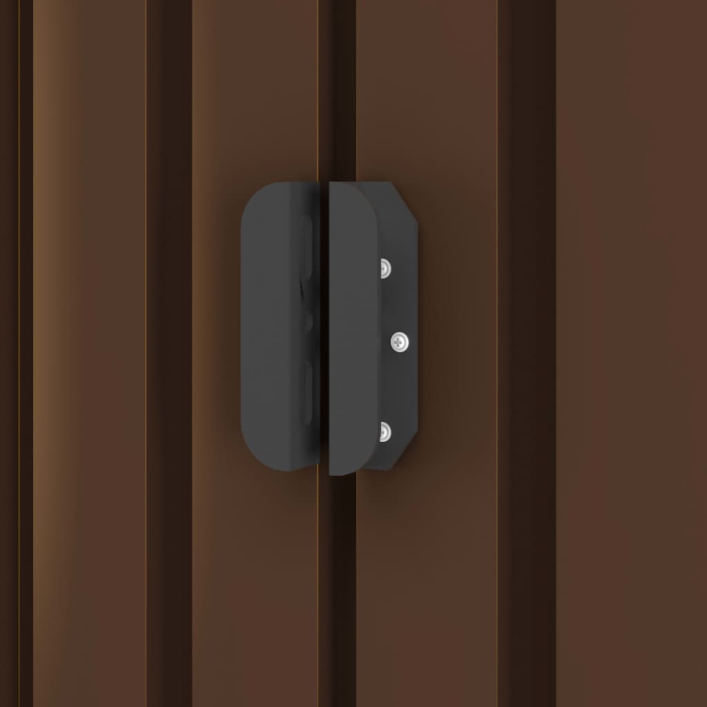 Capanno Attrezzi da Giardino Marrone 204x132x186 cm in Acciaio - homemem39