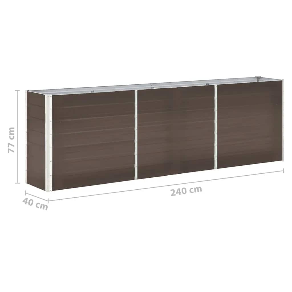 Letto Rialzato in Acciaio Zincato 240x40x77 cm Marrone | homemem39