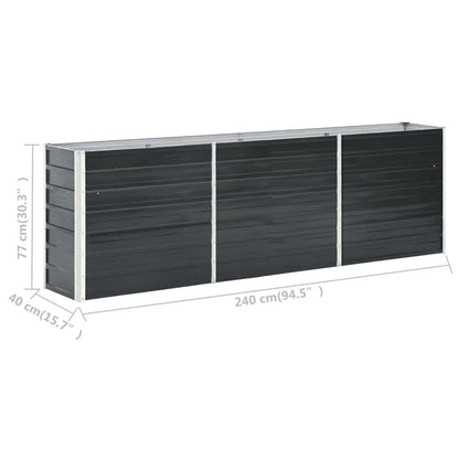 Letto Rialzato in Acciaio Zincato 240x40x77 cm Antracite