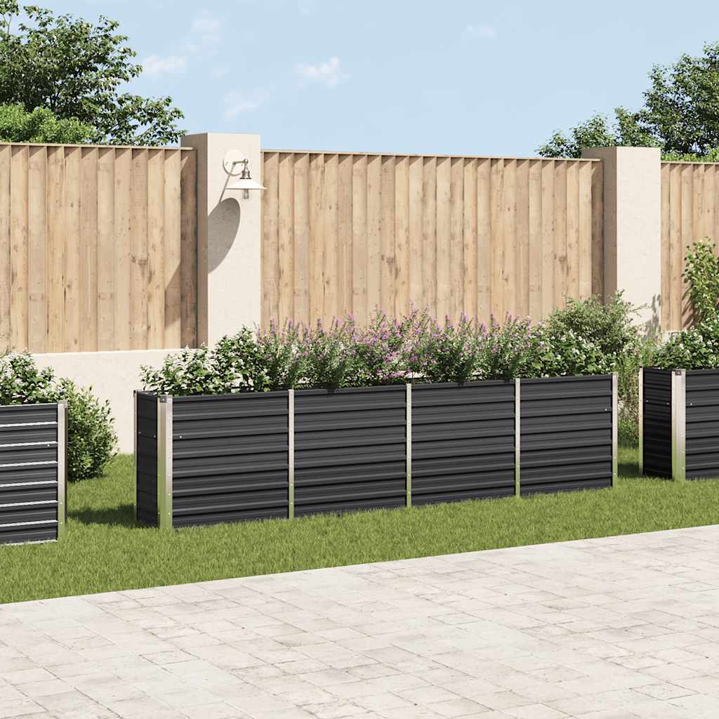 Letto di Coltura Rialzato 320x40x77cm Acciaio Zincato Antracite - homemem39