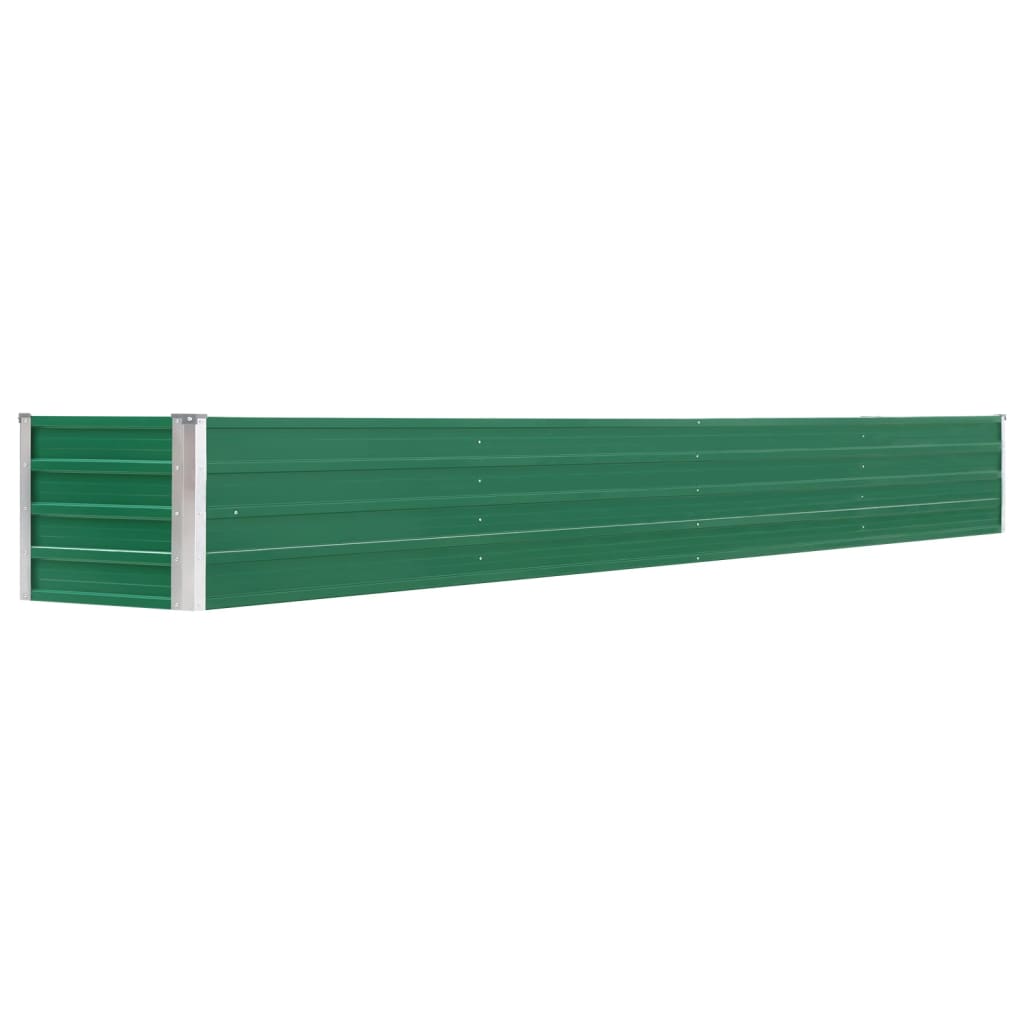 Raised Bed in Galvanized Steel 320x40x45 cm Green