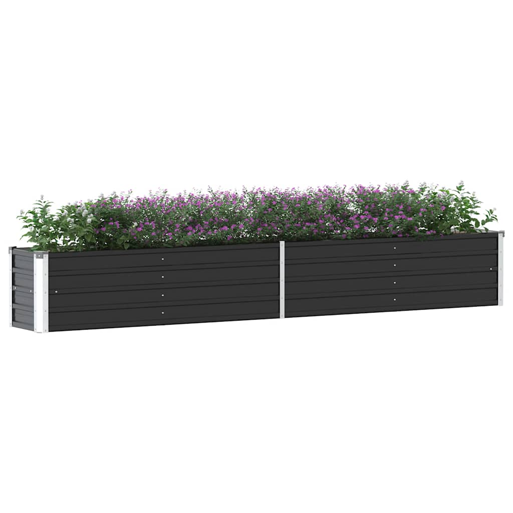 Raised Bed in Galvanized Steel 320x40x45 cm Anthracite