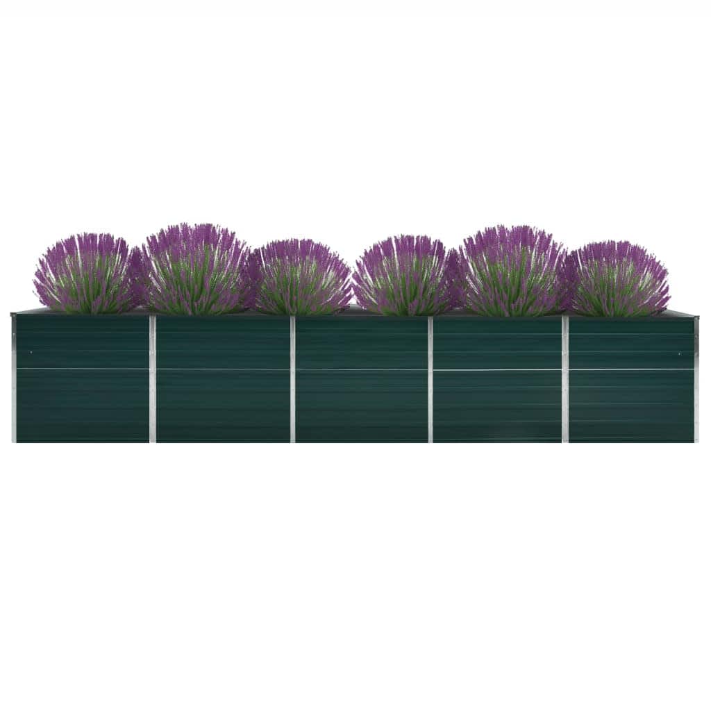 Letto Rialzato da Giardino in Acciaio Zincato 400x80x77cm Verde