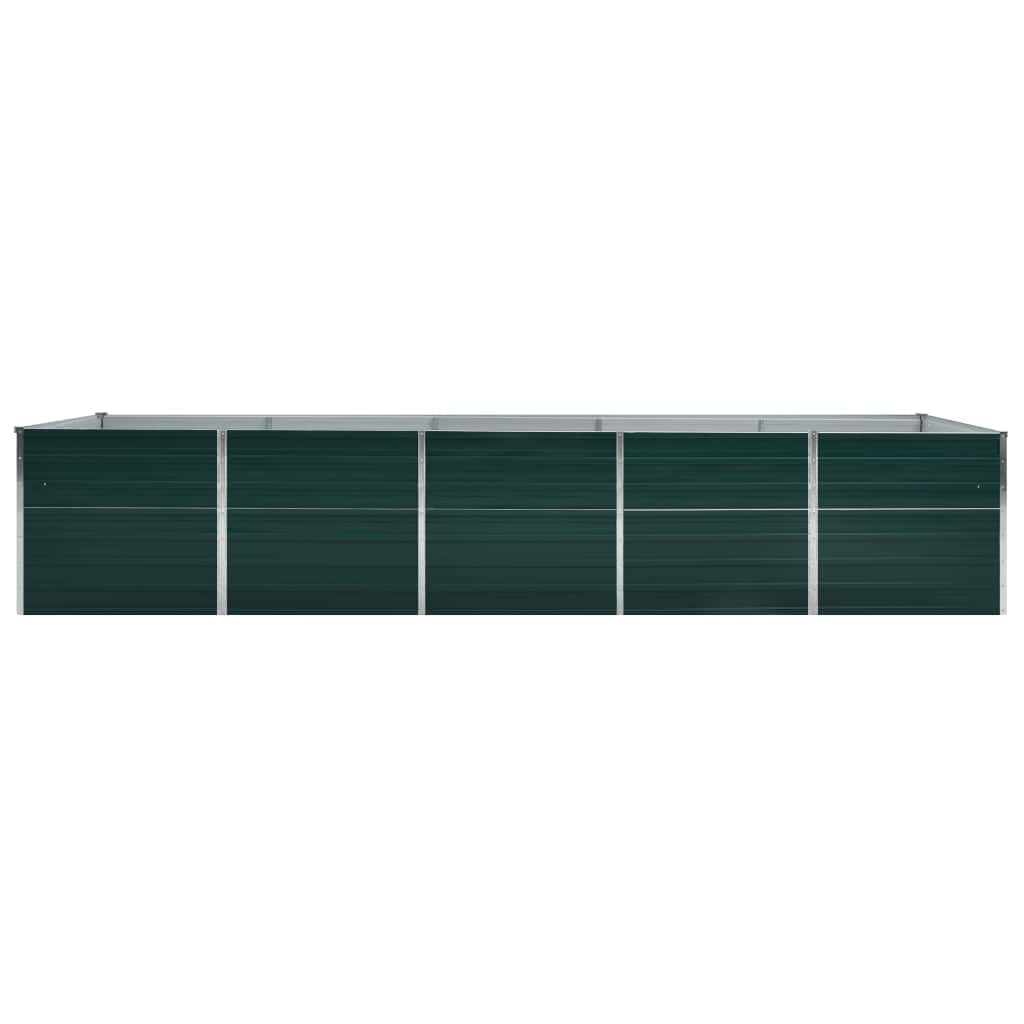 Letto Rialzato da Giardino in Acciaio Zincato 400x80x77cm Verde