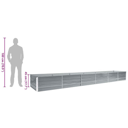 Letto Rialzato da Giardino Acciaio Zincato 480x80x45 cm Grigio