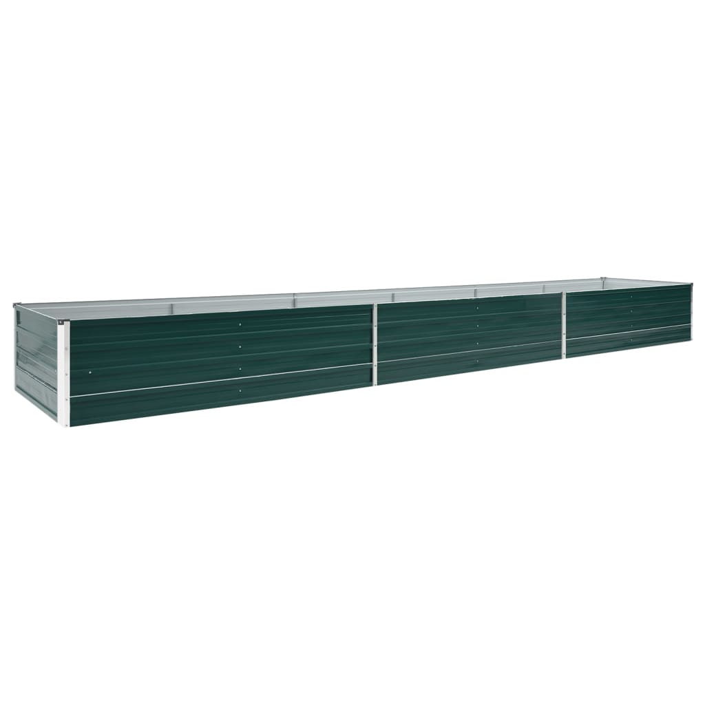 Raised Garden Bed in Galvanized Steel 480x80x45cm Green