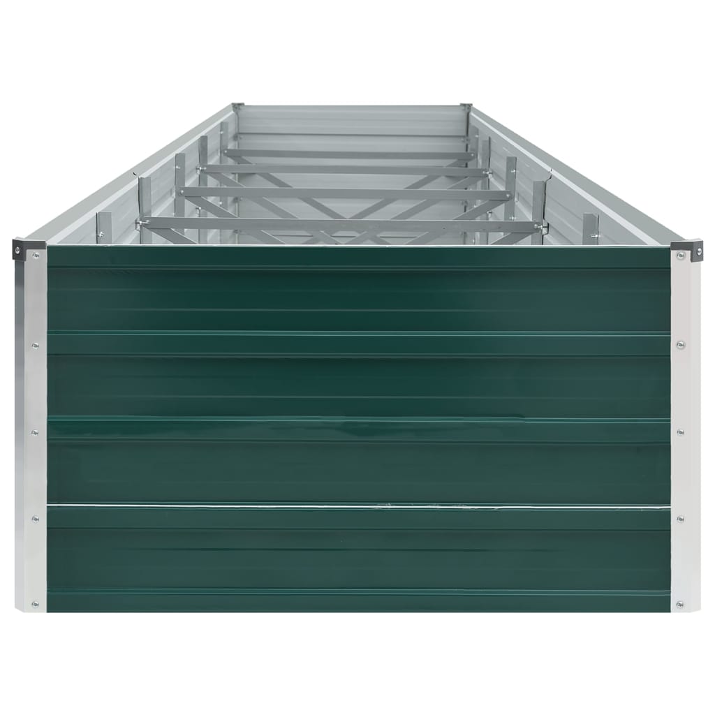 Raised Garden Bed in Galvanized Steel 480x80x45cm Green