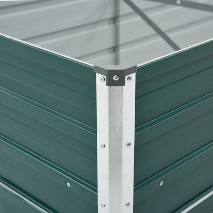 Raised Garden Bed in Galvanized Steel 480x80x45cm Green