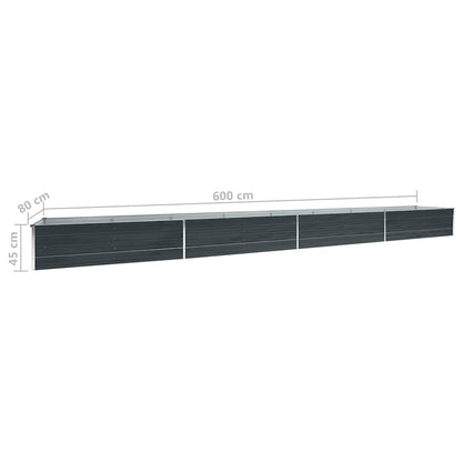 Letto Rialzato in Acciaio Zincato 600x80x45 cm Antracite | homemem39