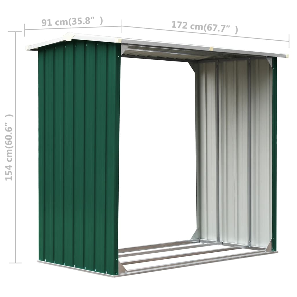 Capannone in Acciaio Zincato 172x91x154 cm Verde - homemem39
