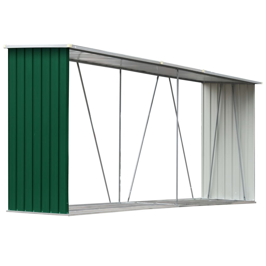 Capannone da Giardino in Acciaio Zincato 330x84x152cm Verde