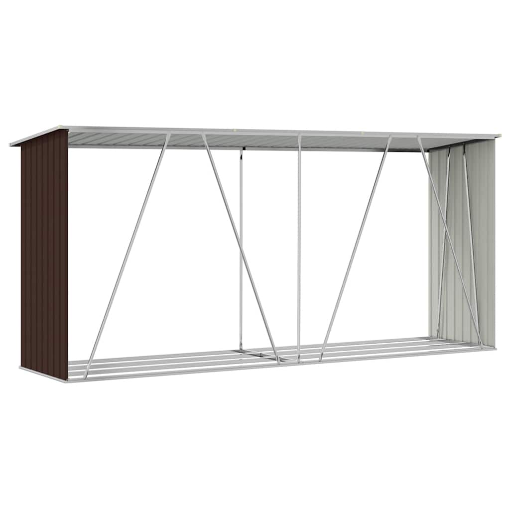 Capannone da Giardino in Acciaio Zincato 330x84x152cm Marrone