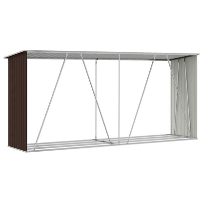 Capannone da Giardino in Acciaio Zincato 330x84x152cm Marrone