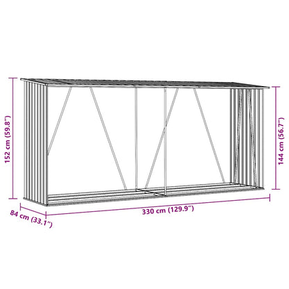 Capannone da Giardino in Acciaio Zincato 330x84x152cm Marrone
