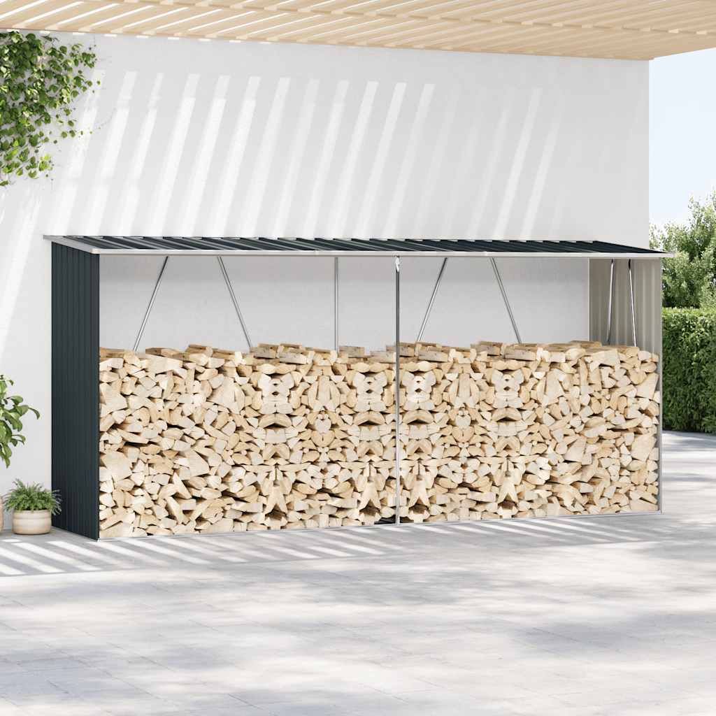 Capannone da Giardino in Acciaio Zincato 330x84x152cm Antracite