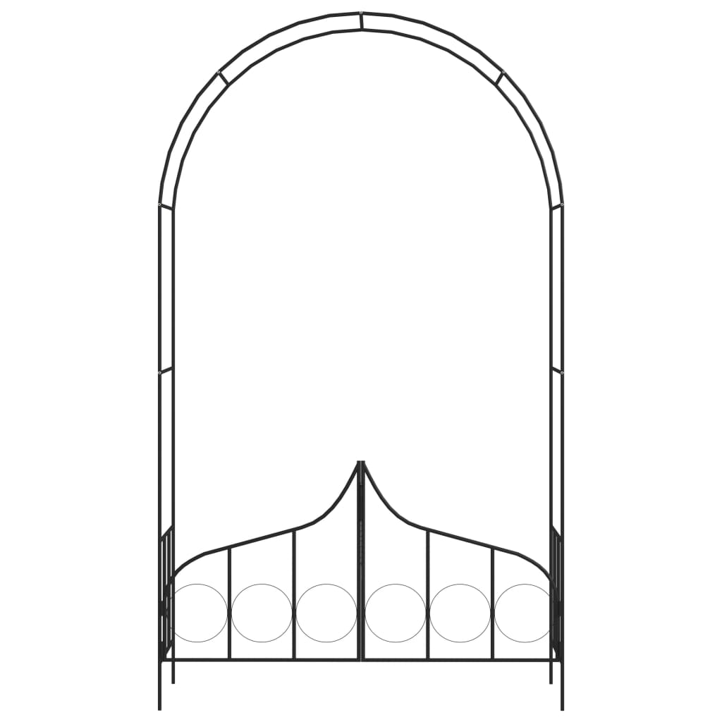 Arco da Giardino con Porta Nero 138x40x238 cm in Ferro | homemem39