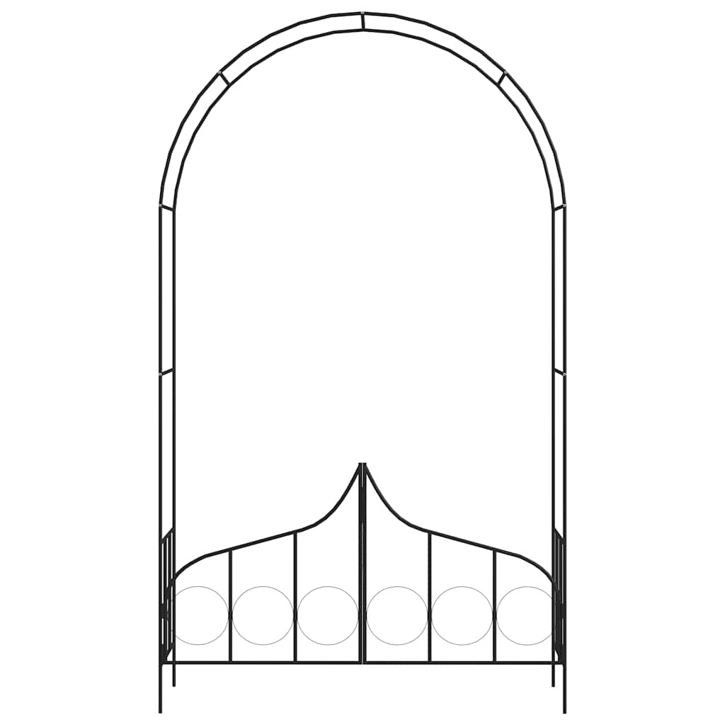 Arco da Giardino con Porta Nero 138x40x238 cm in Ferro