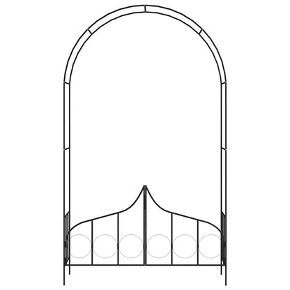 Arco da Giardino con Porta Nero 138x40x238 cm in Ferro