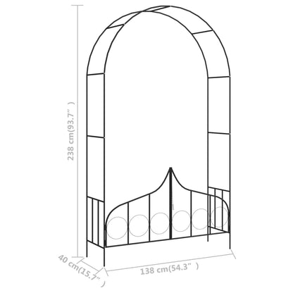 Arco da Giardino con Porta Nero 138x40x238 cm in Ferro | homemem39