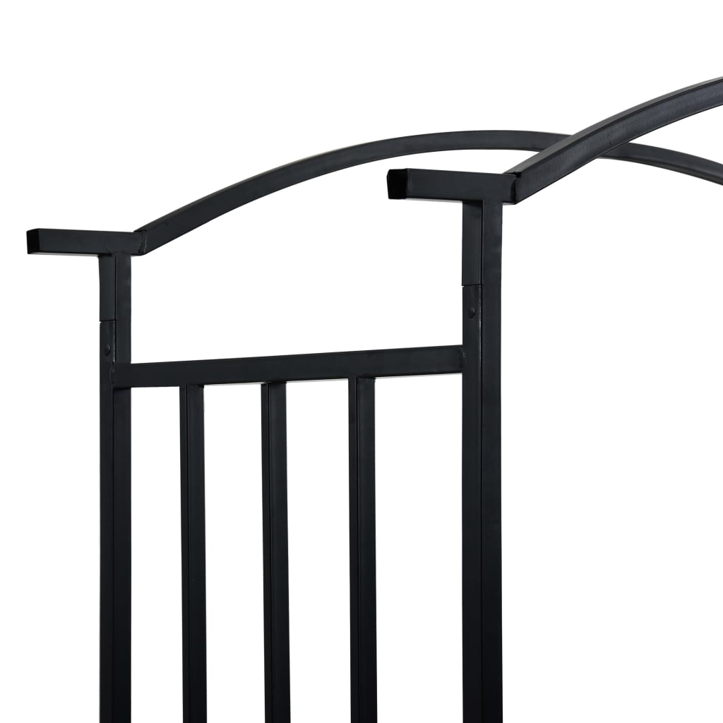 Arco da Giardino con Panca Nero 128x50x207 cm in Ferro | homemem39