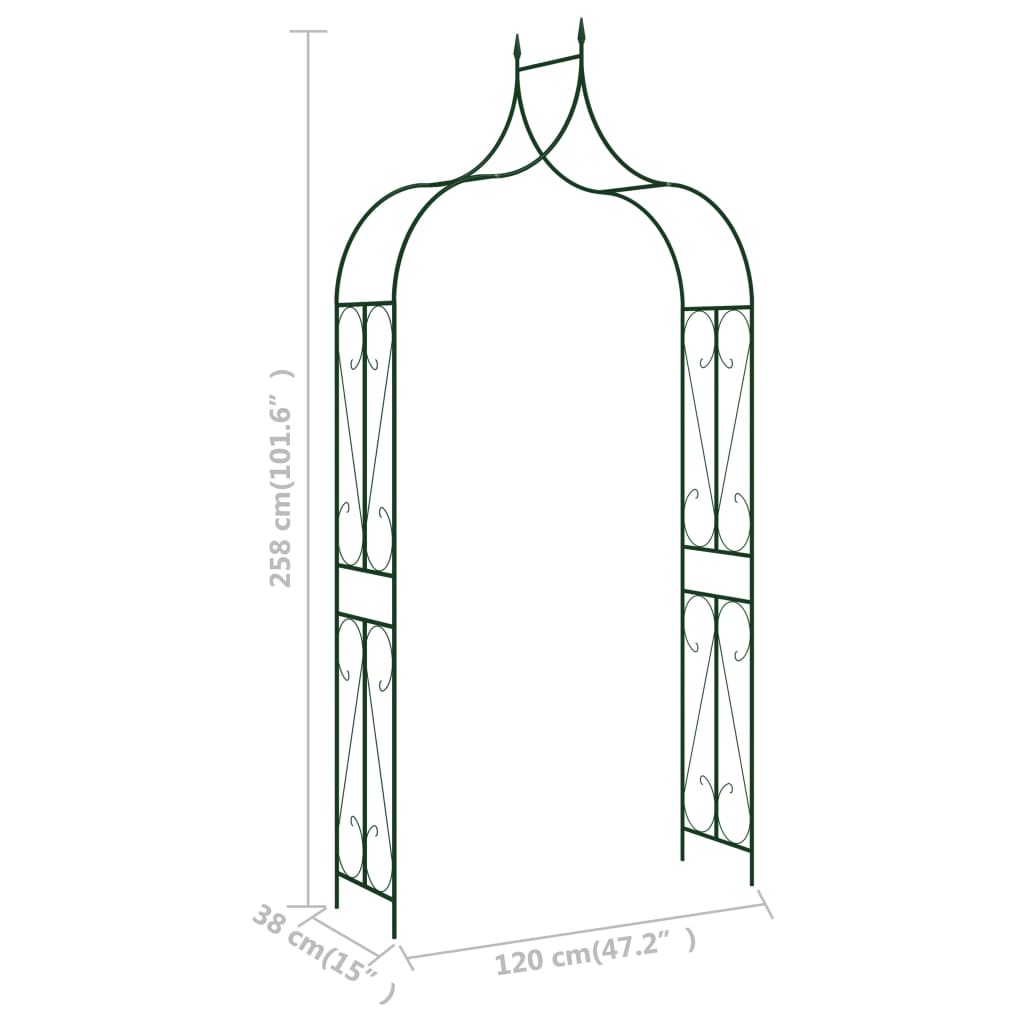 Arco da Giardino Verde Scuro 120x38x258 cm in Ferro - homemem39