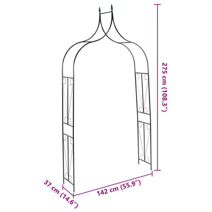 Arco da Giardino Verde Scuro 120x38x258 cm in Ferro - homemem39