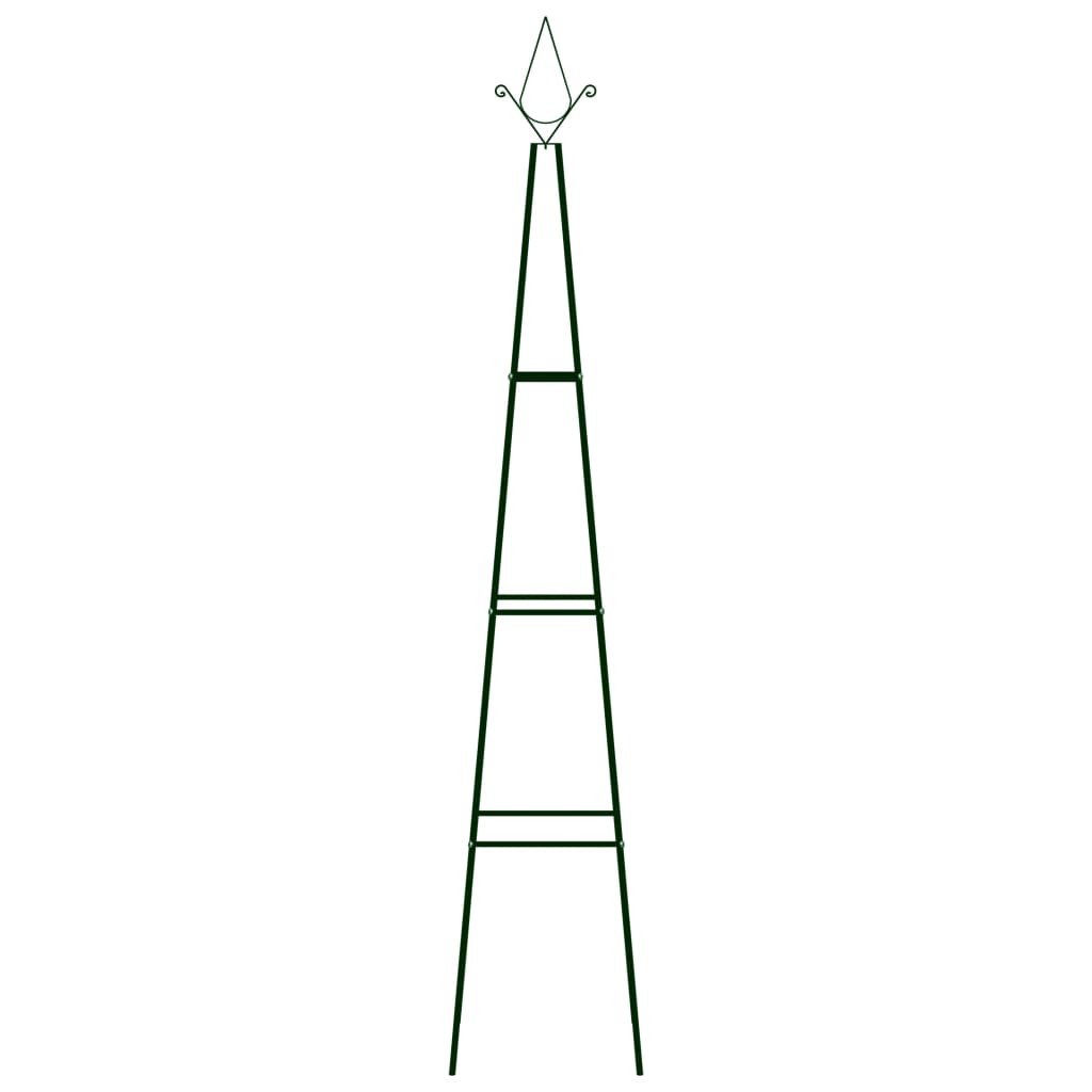Supporti per Piante 2 pz Verde Scuro 35x35x195 cm in Ferro | homemem39