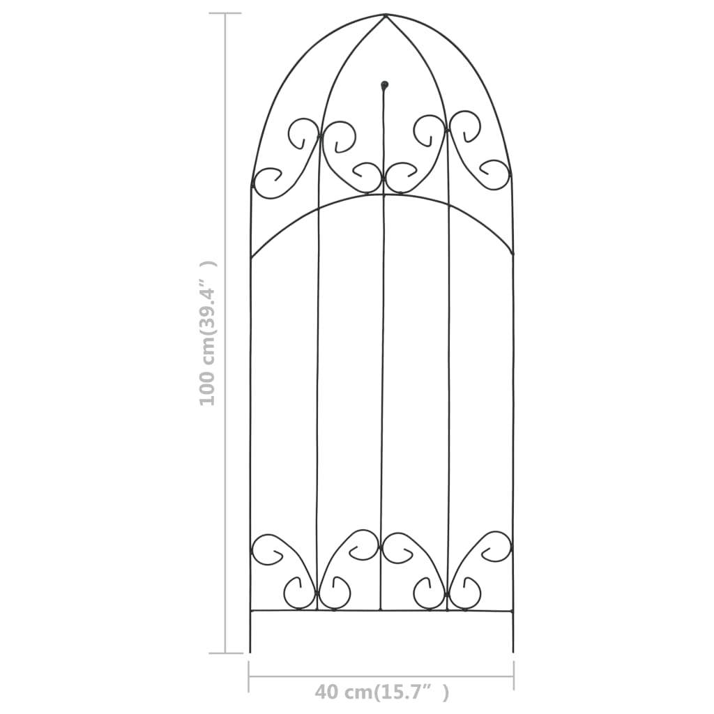 Supporti da Giardino per Piante 3 pz Neri 40x100 cm in Ferro - homemem39